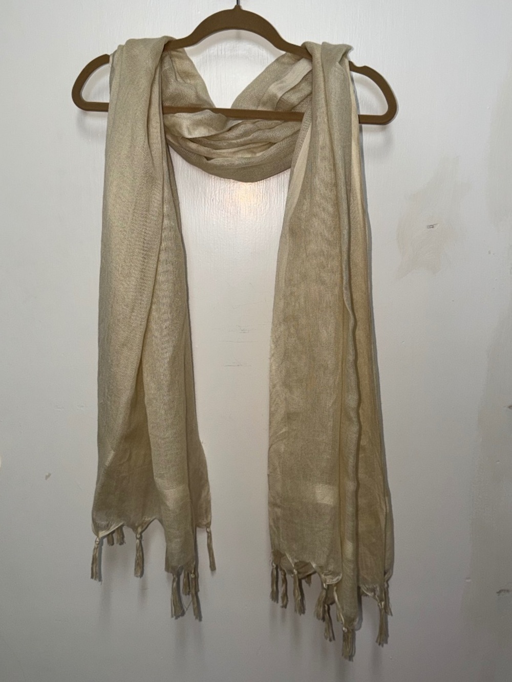 Lightweight Champagne Fringe Scarf